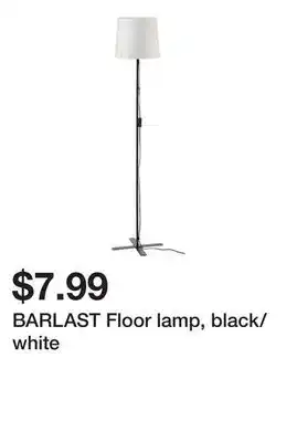 Ikea BARLAST Floor lamp, black/white offer