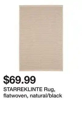 Ikea STARREKLINTE Rug, flatwoven, natural/black offer