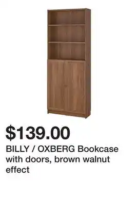 Ikea BILLY / OXBERG Bookcase with doors, brown walnut effect offer