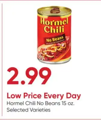 Stater Bros Hormel Chili No Beans offer