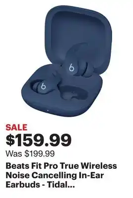 Best Buy Beats Fit Pro True Wireless Noise Cancelling In-Ear Earbuds - Tidal Blue offer
