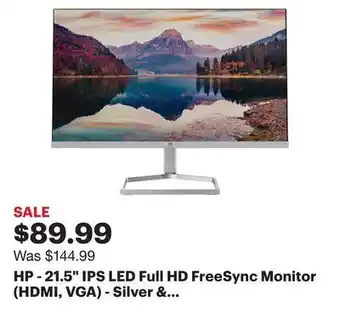 Best Buy HP - 21.5 IPS LED Full HD FreeSync Monitor (HDMI, VGA) - Silver & Black offer