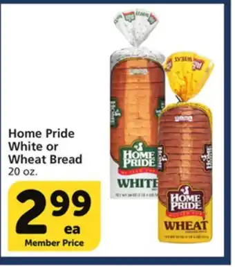 Vons Home Pride White or Wheat Bread offer