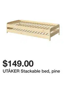Ikea UTÅKER Stackable bed, pine offer