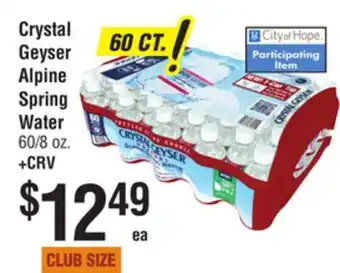 Smart & Final Crystal Geyser Alpine Spring Water offer