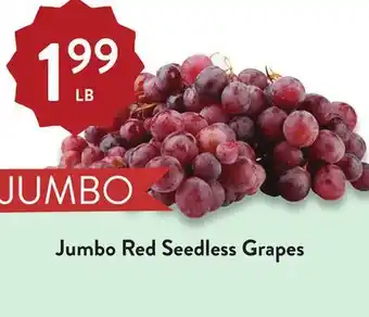Fresh Thyme Jumbo Red Seedless Grapes offer