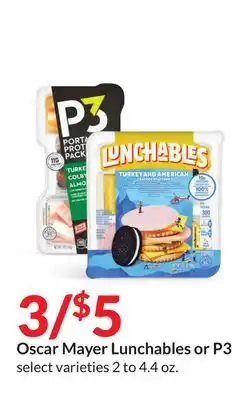 Hy-Vee Oscar Mayer Lunchables or P3 offer