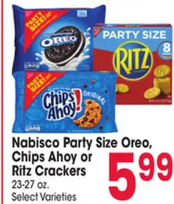 Jewel-Osco Nabisco Party Size Oreo, Chips Ahoy or Ritz Crackers offer