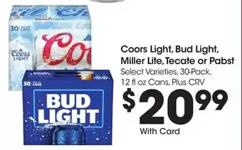 Ralphs Coors Light, Bud Light, Miller Lite, Tecate or Pabst offer
