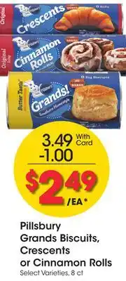 Ralphs Pillsbury Grands Biscuits, Crescents or Cinnamon Rolls offer