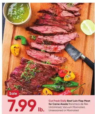 Stater Bros Beef Loin Flap Meat for Carne Asada offer