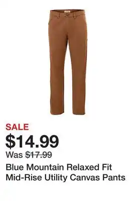 Tractor Supply Company Blue Mountain Relaxed Fit Mid-Rise Utility Canvas Pants offer