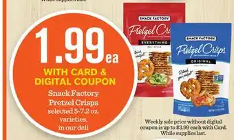 Mariano's Snack Factory Pretzel Crisps offer