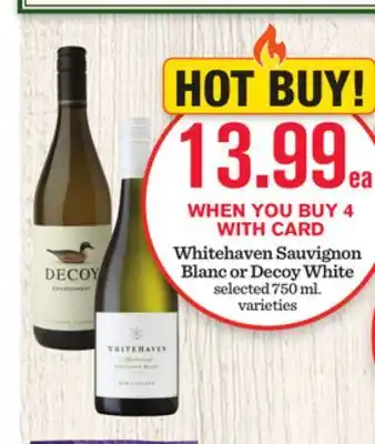 Mariano's Whitehaven Sauvignon Blanc or Decoy White offer