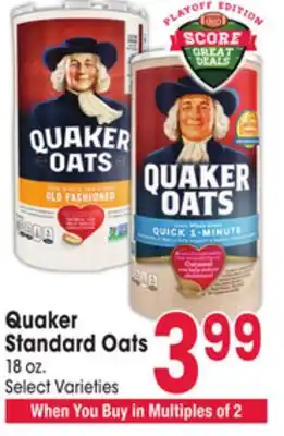 Jewel-Osco Quaker Standard Oats offer