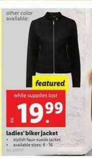 Lidl Ladies' Biker Jacket offer