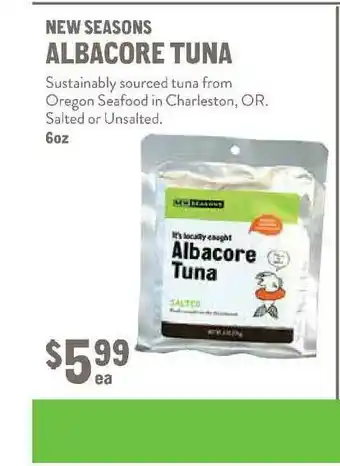 New Seasons Market New Seasons Albacore Tuna offer
