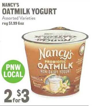 New Seasons Market Nancy's Oatmilk Yogurt offer