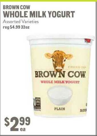 New Seasons Market Brown Cow Whole Milk Yogurt offer