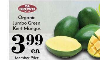 Pavilions Organic Jumbo Green Keitt Mangos offer