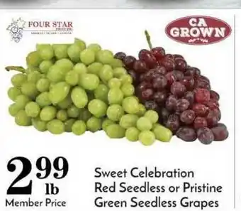 Pavilions Sweet Celebration Red Seedless Or Pristine Green Seedless Grapes offer
