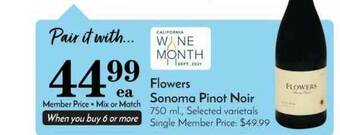 Pavilions Flowers Sonoma Pinot Noir offer