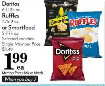 Pavilions Doritos, Ruffles Or Smartfood offer