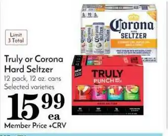 Pavilions Truly Or Corona Hard Seltzer offer