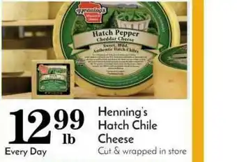 Pavilions Henning's Hatch Chile Cheese offer