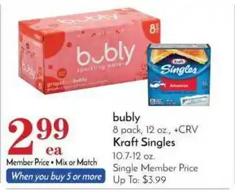 Pavilions Bubly, Kraft Singles offer