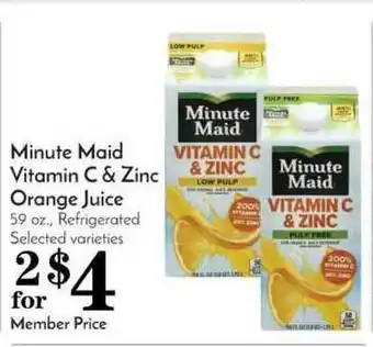 Pavilions Minute Maid Vitamin C & Zinc Orange Juice offer