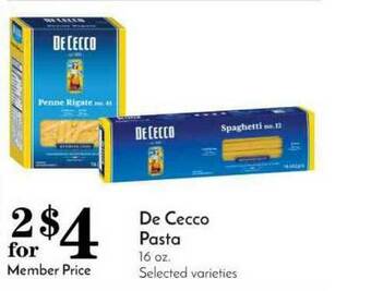 Pavilions De Cecco Pasta offer