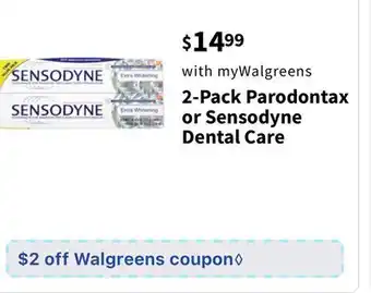 Walgreens 2-Pack Parodontax or Sensodyne Dental Care offer