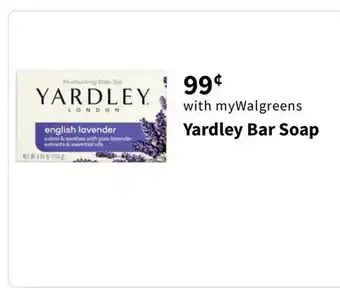 Walgreens Yardley Bar Soap offer