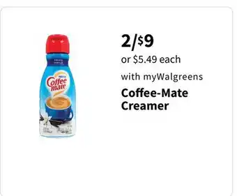 Walgreens Coﬀee-Mate Creamer offer