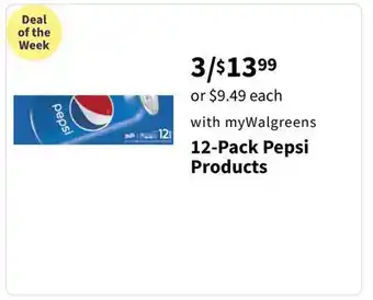 Walgreens 12-Pack Pepsi Products offer