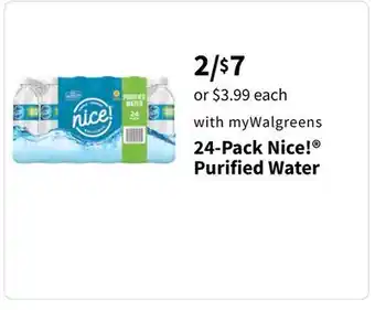 Walgreens 24-Pack Nice! Purified Water offer