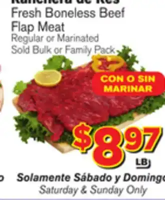 El Super Fresh Boneless Beef Flap Meat Flap Meat offer