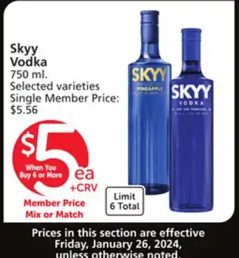 Albertsons Skyy Vodka offer