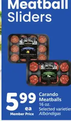 Albertsons Carando Meatballs offer