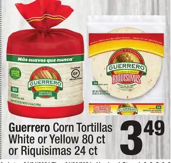 Super King Markets Guerrero Corn Tortillas White or Yellow 80 ct or Riquisimas 24 ct offer