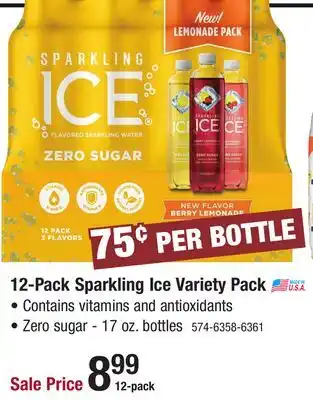 Menards 12-Pack Sparkling Ice Variety Pack offer