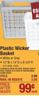 Menards Plastic Wicker Basket offer