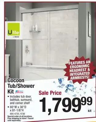 Menards Cocoon Tub/Shower Kit offer