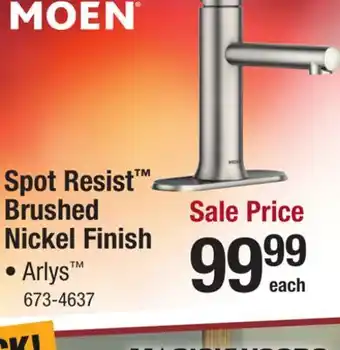Menards Moen Spot Resist Brushed Nickel Finish offer