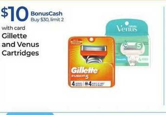 Rite Aid Gillette And Venus Cartridges offer