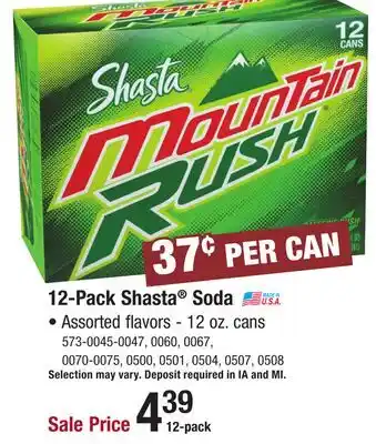 Menards 12-Pack Shasta Soda offer