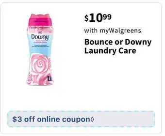 Walgreens Bounce or Downy Laundry Care offer