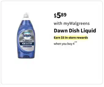 Walgreens Dawn Dish Liquid offer