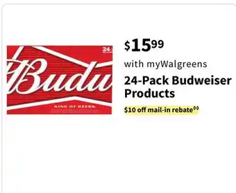 Walgreens 24-Pack Budweiser Products offer
